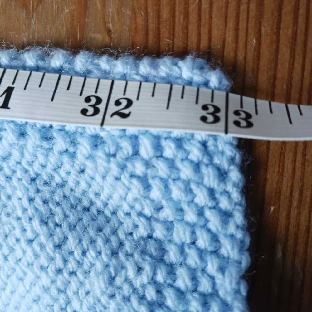 Hand Knitted Afghan Throw Blanket 34'' X 33''